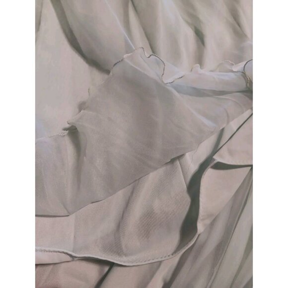 Vtg 60s Alice Maloof Women L Open Front Bed Jacket Flowy Blue Sheer Lacy Pegnoir - Picture 6 of 8